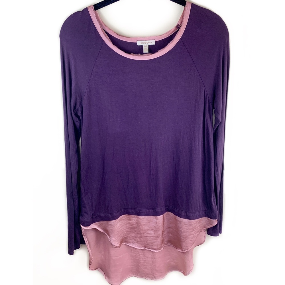 Anthropologie violet/pink long sleeved top